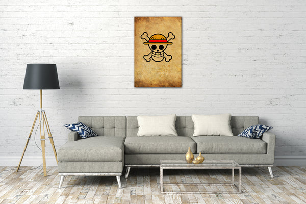 Leinwandbild One Piece cooles Logo Vintage Style Luffy Ace Zorro