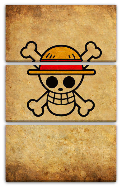 Leinwandbild One Piece cooles Logo Vintage Style Luffy Ace Zorro