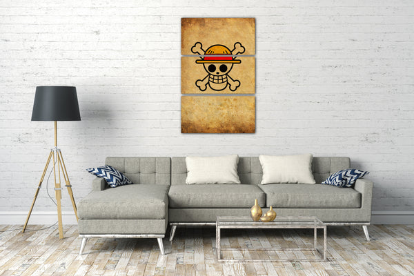 Leinwandbild One Piece cooles Logo Vintage Style Luffy Ace Zorro