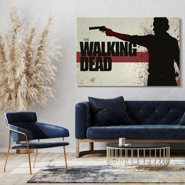 Leinwandbild The Walking Dead Rick Grimes Pistole in Hand, vier Größen