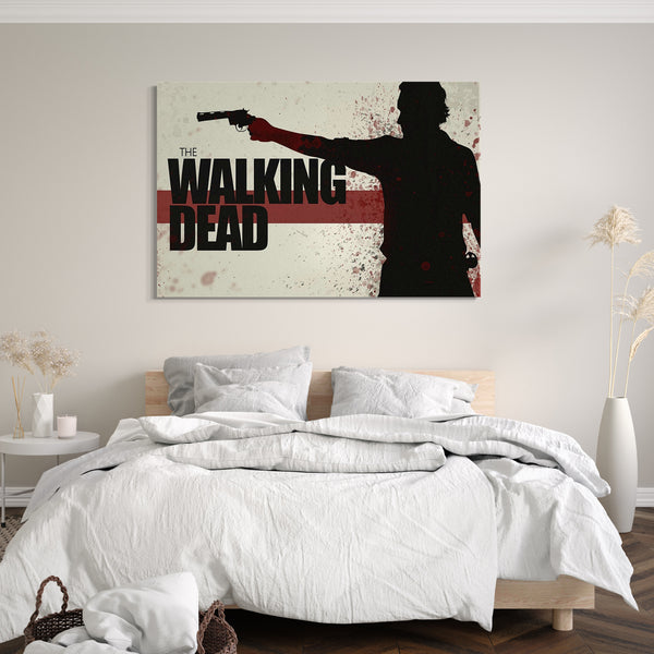 Leinwandbild The Walking Dead Rick Grimes Pistole in Hand, vier Größen