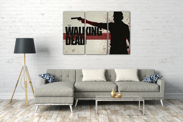Leinwandbild The Walking Dead Rick Grimes Pistole in Hand, vier Größen