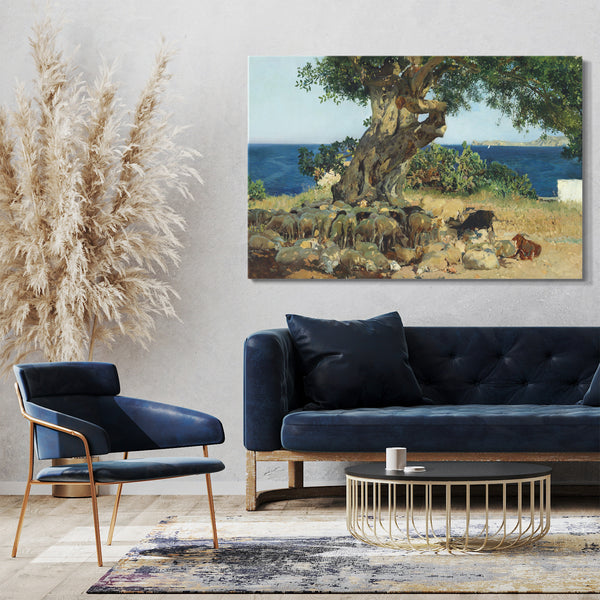 Leinwandbild Joaquín Sorolla - Johannisbrotbaum (Algarrobo, Carob tree)
