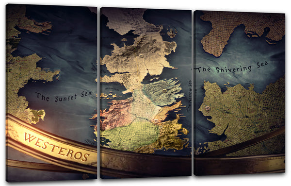 Leinwandbild Game of Thrones Landkarte Westeros Globus Meer