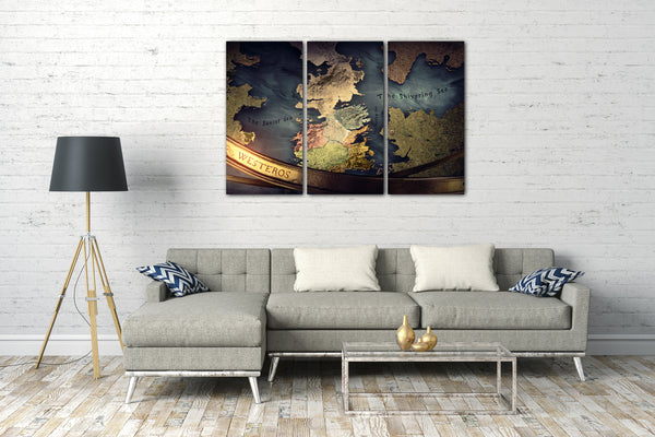 Leinwandbild Game of Thrones Landkarte Westeros Globus Meer