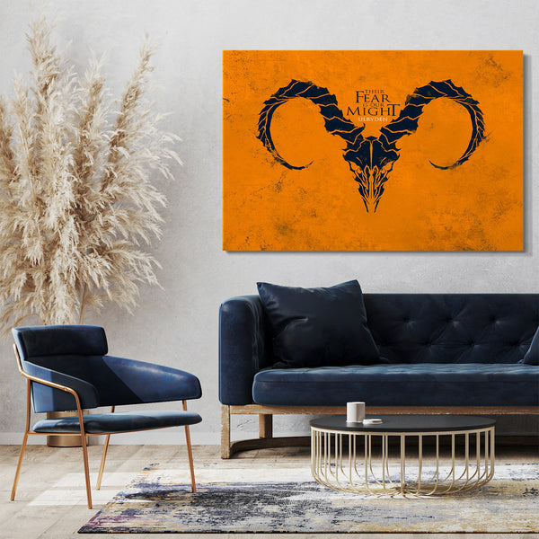 Leinwandbild Game of Thrones Haus Ulryden mit coolem Spruch Wappen Steinbock