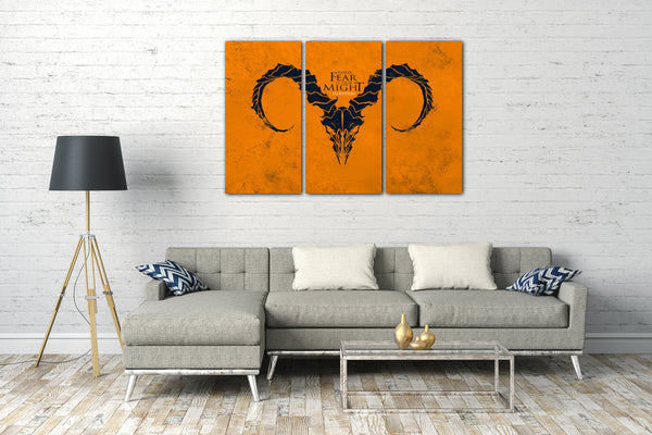 Leinwandbild Game of Thrones Haus Ulryden mit coolem Spruch Wappen Steinbock