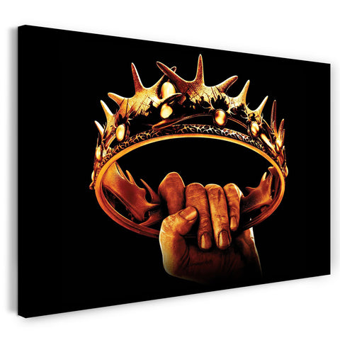 Leinwandbild Game of Thrones Hand hält Krone des Königs hoch Stark