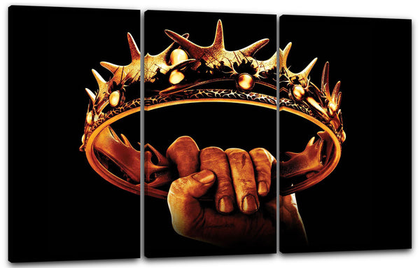 Leinwandbild Game of Thrones Hand hält Krone des Königs hoch Stark