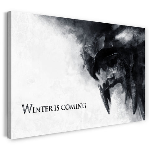 Leinwandbild Game of Thrones Winter is coming Stark düster Monster Drache