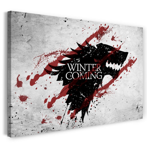 Leinwandbild Game of Thrones Winter is coming Stark grauer Hintergrund