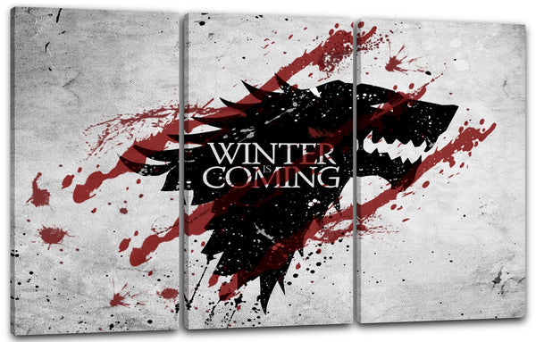 Leinwandbild Game of Thrones Winter is coming Stark grauer Hintergrund