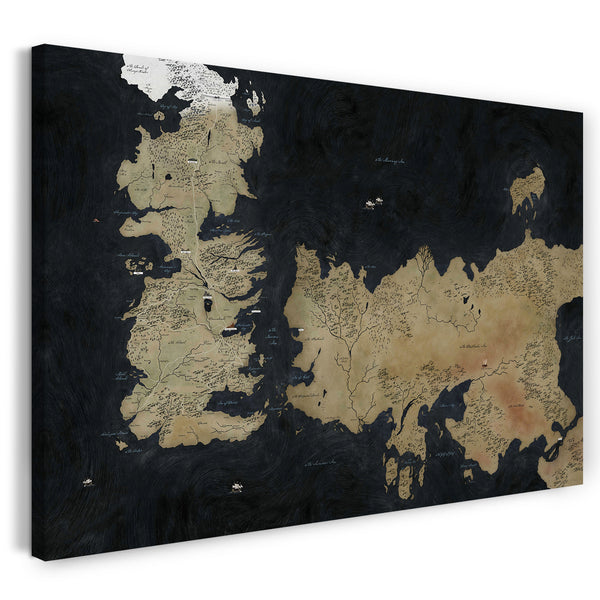 Leinwandbild Game of Thrones Landkarte Westeros Essos