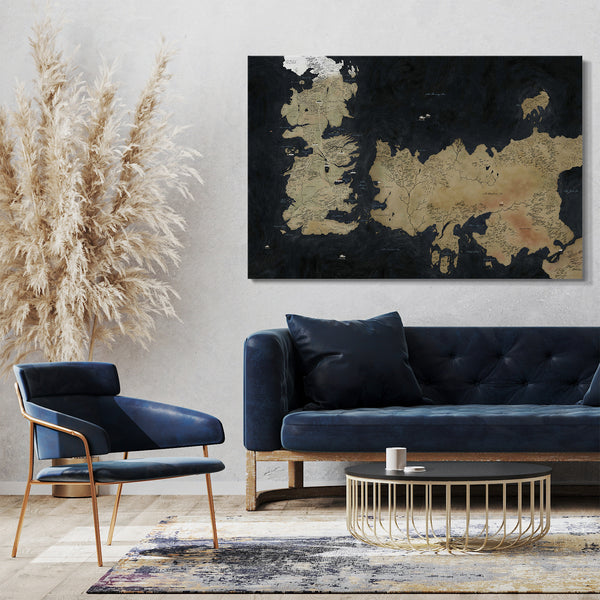 Leinwandbild Game of Thrones Landkarte Westeros Essos