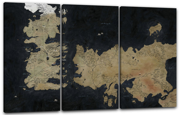 Leinwandbild Game of Thrones Landkarte Westeros Essos