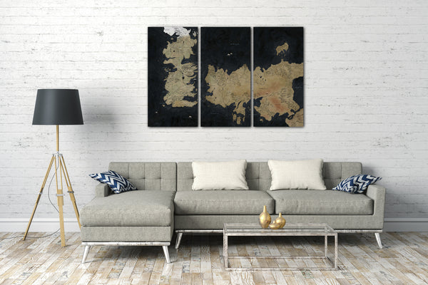 Leinwandbild Game of Thrones Landkarte Westeros Essos