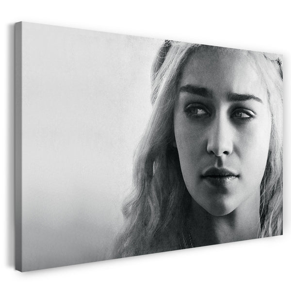 Leinwandbild Game of Thrones Daenerys Targaryen Portrait schwarz-weiss