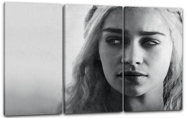 Leinwandbild Game of Thrones Daenerys Targaryen Portrait schwarz-weiss