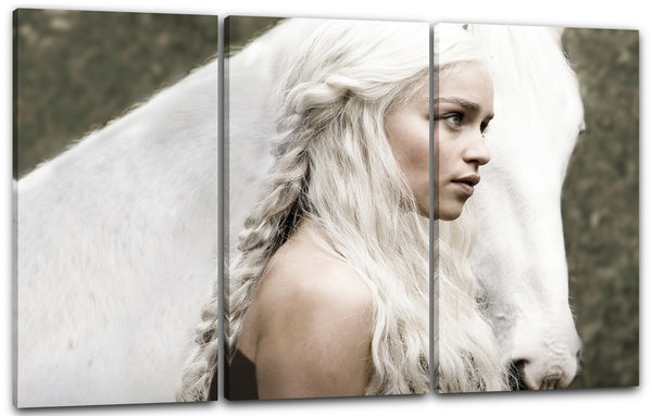 Leinwandbild Game of Thrones Daenerys Targaryen weisses Pferd