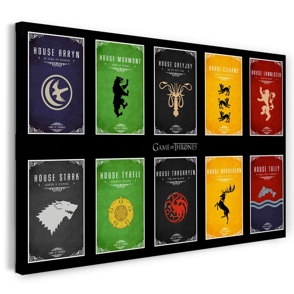 Leinwandbild Game of Thrones Wappen von 10 Häusern