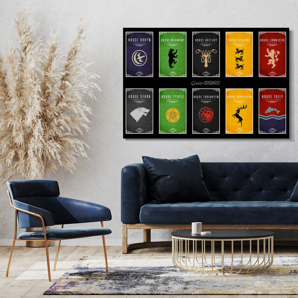 Leinwandbild Game of Thrones Wappen von 10 Häusern