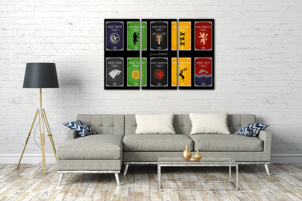 Leinwandbild Game of Thrones Wappen von 10 Häusern
