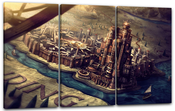 Leinwandbild Game of Thrones King's Landing auf Karte Globus