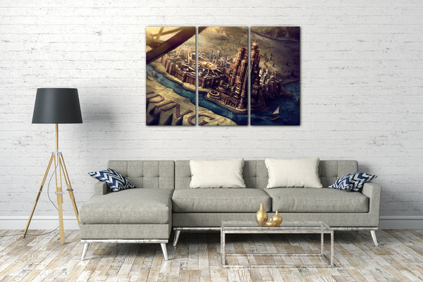 Leinwandbild Game of Thrones King's Landing auf Karte Globus