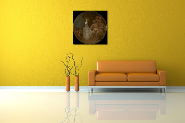 Leinwandbild Kopie nach Antoine Watteau - Der Country-Tanz