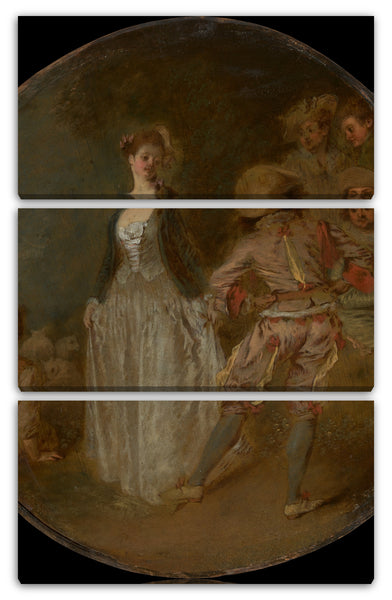 Leinwandbild Kopie nach Antoine Watteau - Der Country-Tanz