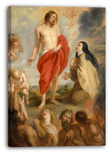 Leinwandbild Werkstatt von Peter Paul Rubens - Heilige Teresa von Ávila, die für Seelen im Purgatory interveniert