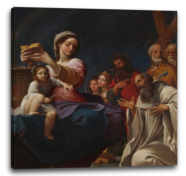 Leinwandbild Ludovico Carracci - Madonna und Kind mit Heiligen