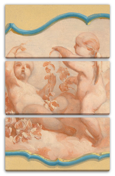 Leinwandbild Jules-Edmond-Charles Lachaise - Zwei Putten auf Wolken sitzend