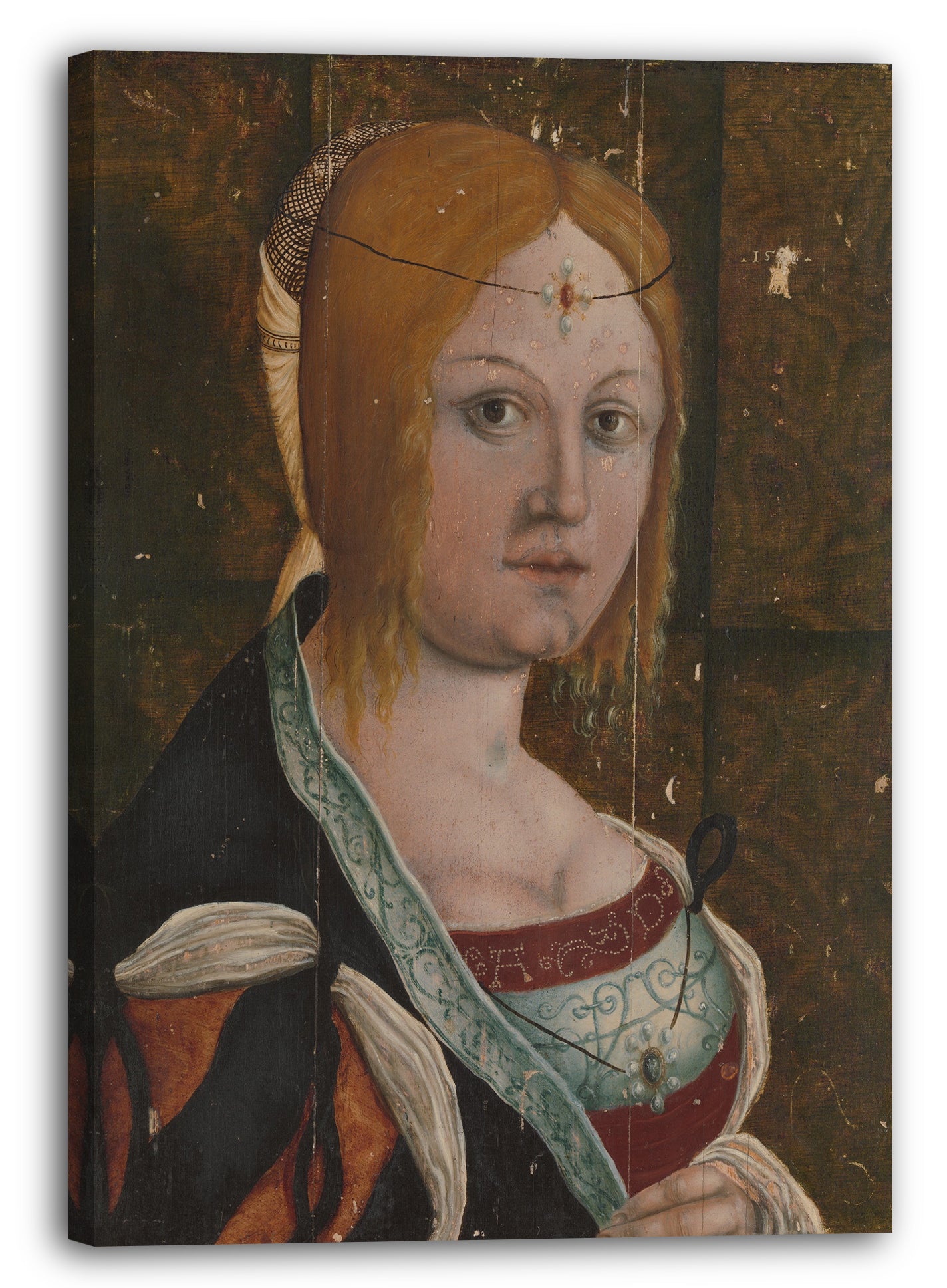 Leinwandbild Deutscher Maler - Portrait einer italienischen Frau