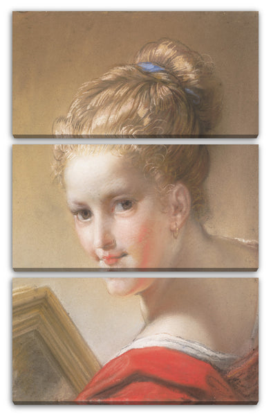 Leinwandbild Benedetto Luti - Studie eines Mädchens in Rot