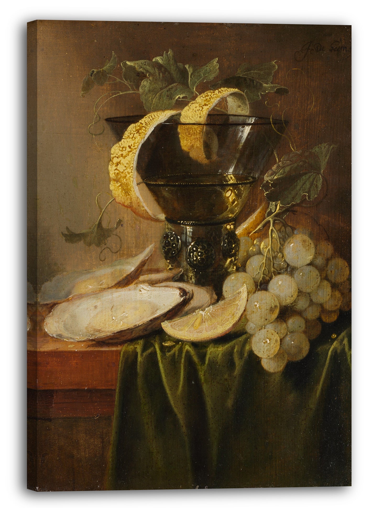 Leinwandbild Jan Davidsz de Heem - Stillleben mit einem Glas und Austern