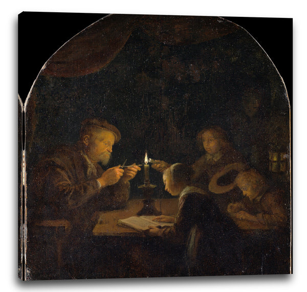 Leinwandbild Gerrit Dou - Eine Abendschule
