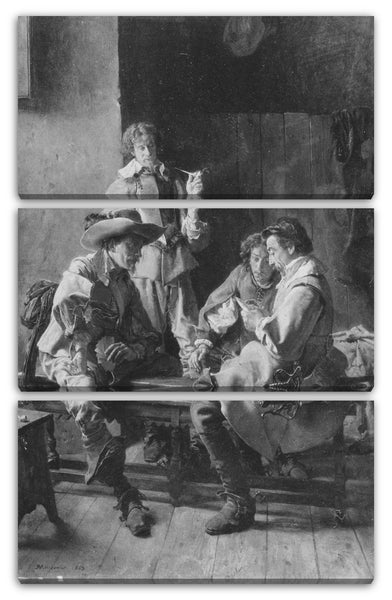 Leinwandbild Ernest Meissonier - Die Kartenspieler