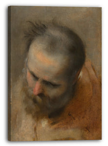 Leinwandbild Federico Barocci - Kopf eines bärtigen Mannes, der nach links unten schaut (Nikodemus)