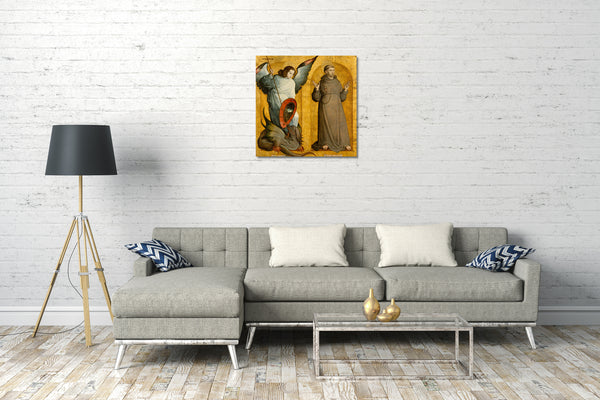 Leinwandbild Juan de Flandes - Heilige Michael und Franziskus