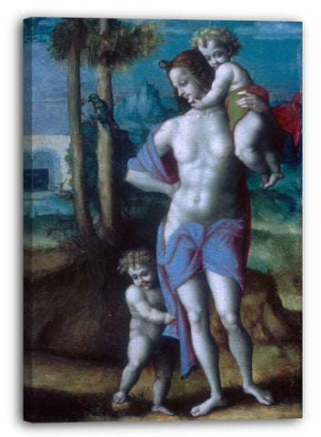 Leinwandbild Bachiacca (Francesco d'Ubertino Verdi) (Italienisch, Florenz 1494-1557 Florenz) - Eva mit Kain und Abel