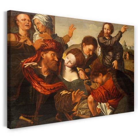 Leinwandbild Werkstatt von Jan Sanders van Hemessen - Die Berufung von Matthäus