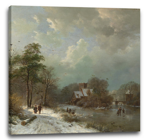 Leinwandbild Barend Cornelis Koekkoek - Winterlandschaft, Holland