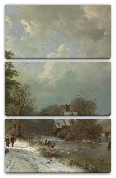 Leinwandbild Barend Cornelis Koekkoek - Winterlandschaft, Holland