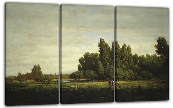 Leinwandbild Théodore Rousseau - Eine Wiese von Bäumen begrenzt