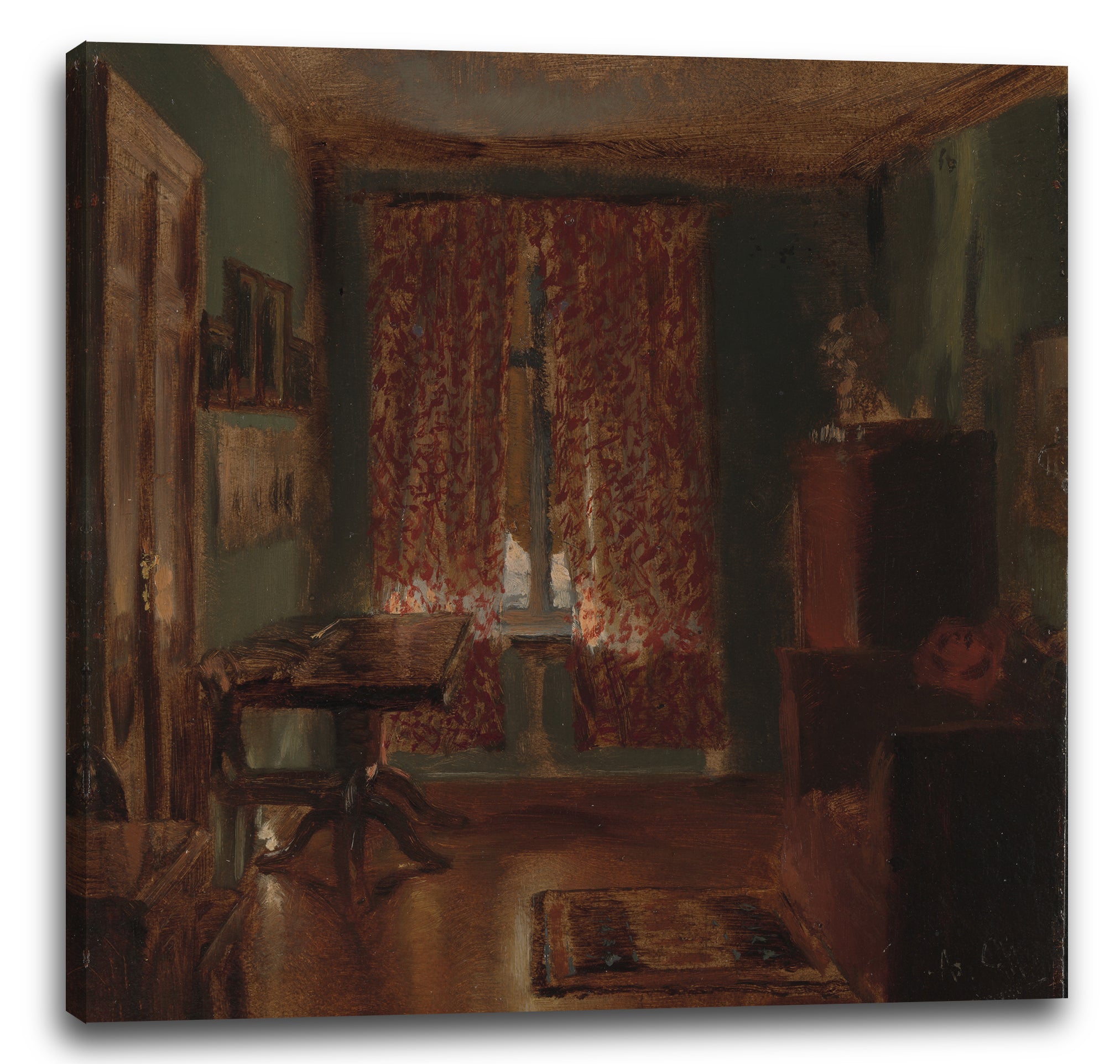 Leinwandbild Adolph Menzel - Das Wohnzimmer des Künstlers in der Ritterstraße