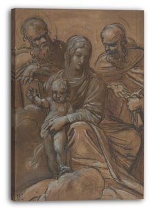 Leinwandbild Giacomo Cavedone - Die Jungfrau und das Kind mit zwei männlichen Heiligen