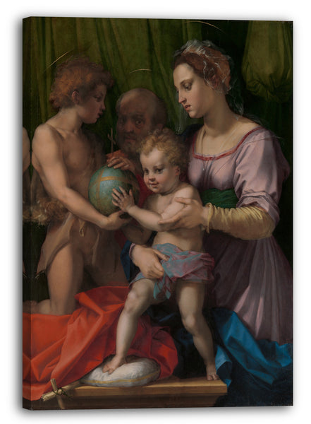 Leinwandbild Andrea del Sarto - Die Heilige Familie mit dem jungen Johannes der Täufer