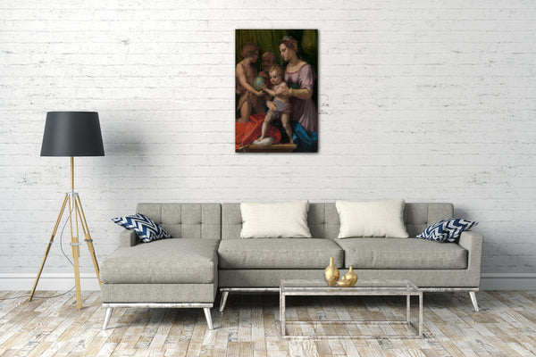 Leinwandbild Andrea del Sarto - Die Heilige Familie mit dem jungen Johannes der Täufer