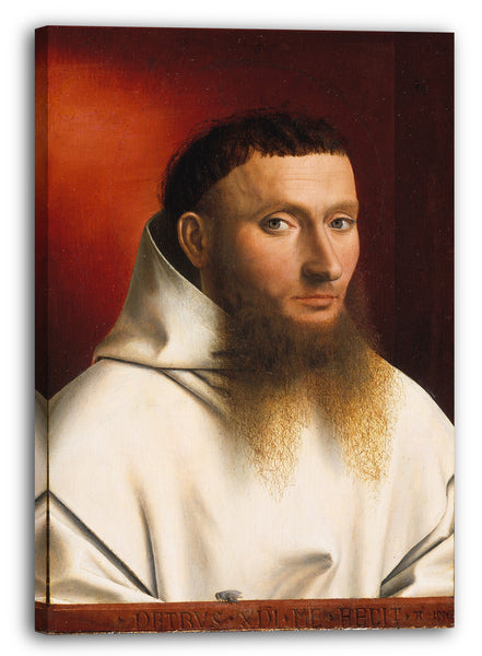 Leinwandbild Petrus Christus (Niederländer, Baarle-Hertog (Baerle-Duc), tätig bis 1444-gest. 1475/76 Brügge) - Portrait eines Kartäuser